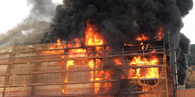 L'incendi als Serradells el novembre del 2018.