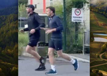 Un frame del vídeo on Macron fa esport / JL