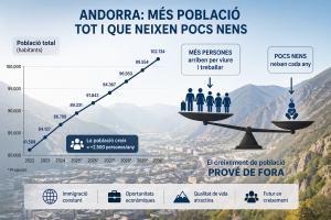 Imatge sobre l'augment de població quan neixen pocs nens / IA