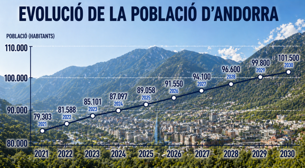 Evolució població d'Andorra / Generat