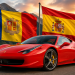 Ferrari amb banderes d'Espanya i Andorra / Generat