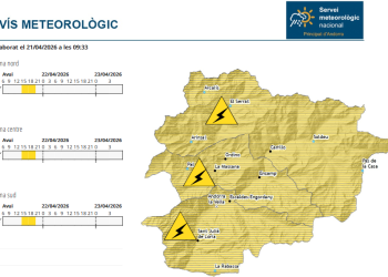 Avís groc. Foto: Servei Meteorològic