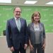 El conseller delegat de Creand, Xavier Cornella, amb la presidenta de la trobada empresarial del Pirineu, Montse Pujol, durant la presentació /ANA R.S.