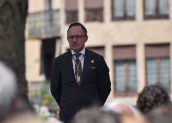 El cap de Govern, Xavier Espot, a la Plaça del Poble (Foto: I. M.).