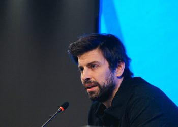 L'exjugador Gerard Piqué durant una roda de premsa de l'FC Andorra (Foto: FC Andorra).