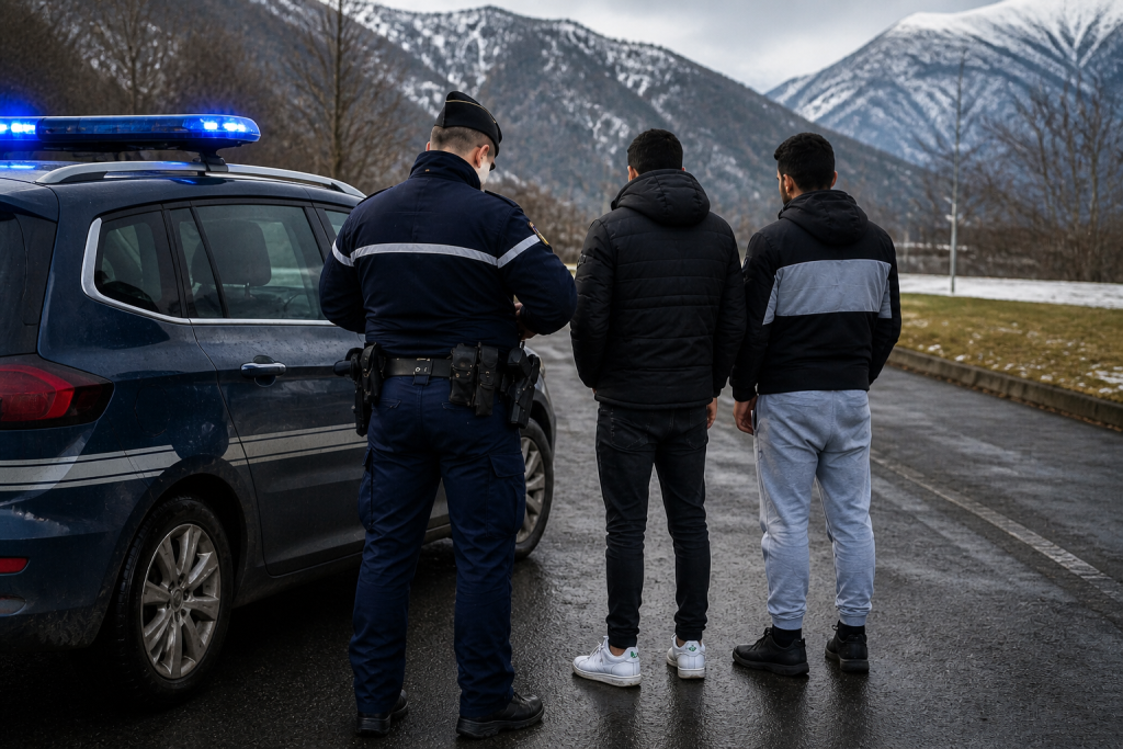 Recreació d'un control dels gendarmes / Generat