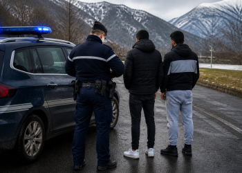 Recreació d'un control dels gendarmes / Generat