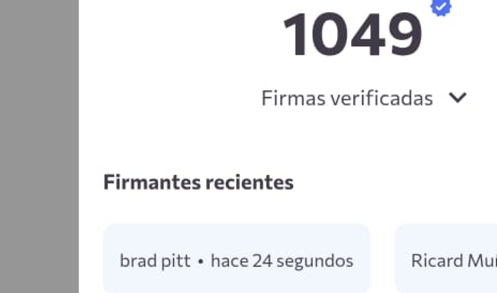Firma de Brad Pitt / Change.org