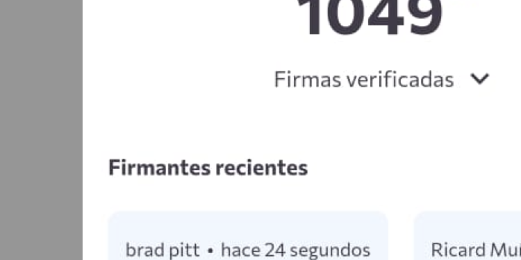 Firma de Brad Pitt / Change.org