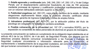 Extracte de l'informe entrat a la policia espanyola / Imatge cedida