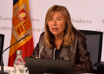 La ministra de Presidència, Economia, Treball i Habitatge, Conxita Marsol, en roda de premsa.