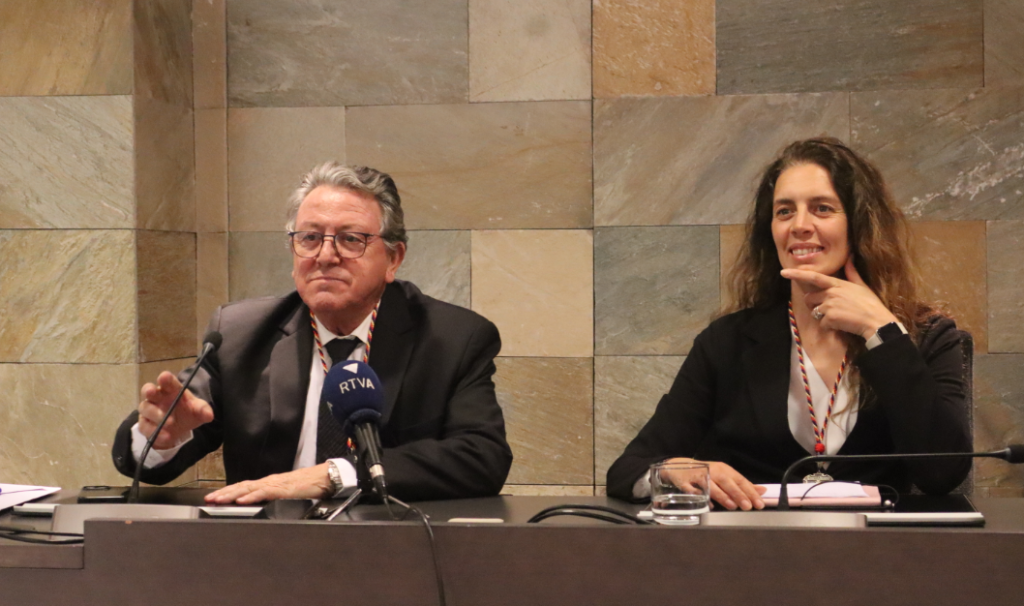 Els consellers de l'oposició, Enric Dolsa i Jordina Bringué.