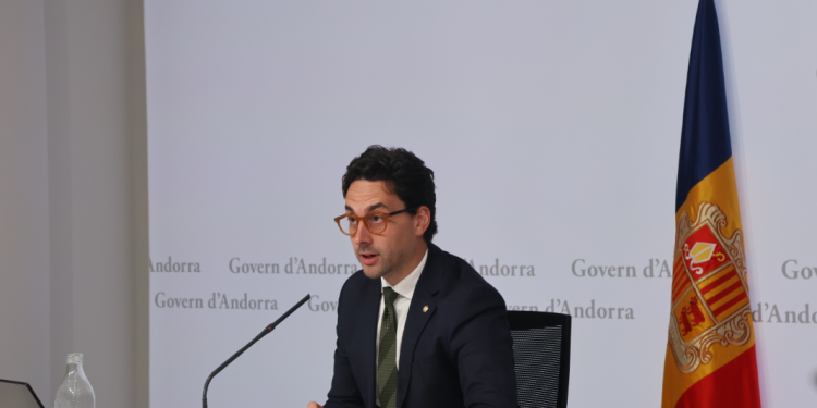 El ministre portaveu, Guillem Casal, durant la roda de premsa posterior a consell de ministres.