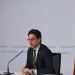El ministre portaveu, Guillem Casal, durant la roda de premsa posterior a consell de ministres.