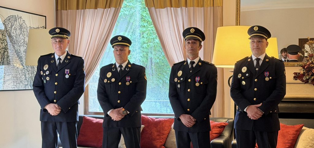 Els policies andorrans condecorats per França. Foto: Policia d'Andorra