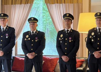 Els policies andorrans condecorats per França. Foto: Policia d'Andorra