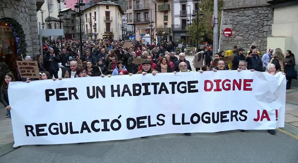 Protesta del sindicat de llogaters contra la nova llei de l'habitatge / Arxiu