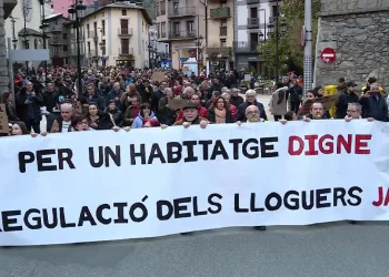 Protesta del sindicat de llogaters contra la nova llei de l'habitatge / Arxiu
