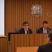 El president del consell d’administració de la Caixa Andorrana de Seguretat Social, Marc Galabert, i el president de la comissió gestora del Fons de Reserva de Jubilació, Jordi Cinca, durant la compareixença davant la comissió legislativa de seguiment i sostenibilitat de les pensions de la CASS. Foto: M. F. (ANA)
