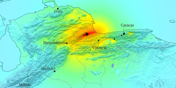 Epicentre del primer terratrèmol.