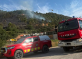 Bombers a la zona de l'incendi.