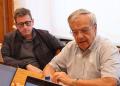 Xavier Altimir i Josep Duró durant la trobada.