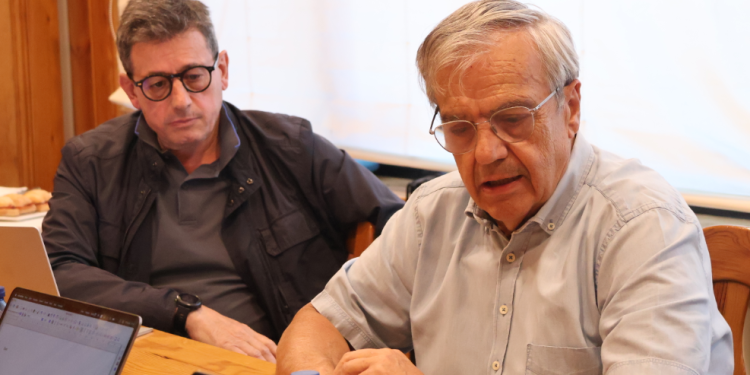 Xavier Altimir i Josep Duró durant la trobada.