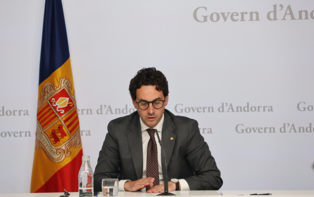 El ministre portaveu, Guillem Casal, durant la roda de premsa.