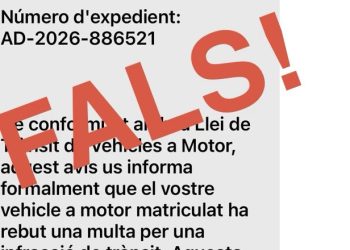 L'estafa denunciada per la policia. Foto: Policia d'Andorra
