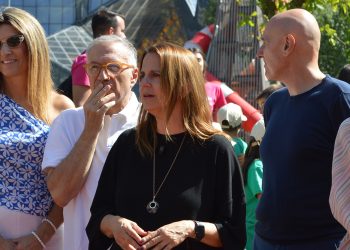 La cònsol major d'Escaldes-Engordany, Rosa Gili, aquest dimecres durant la inauguració de la nova zona verda del Prat del Roure. Foto: M. F. (ANA)