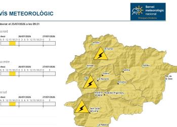 Avís groc per tempestes.