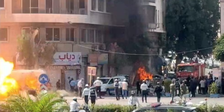 Moment de l'explosió. Foto: YAMAM AL SHAAR (REUTERS)