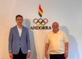 El president de la Federació Andorrana de Golf, Gabriel Guerrero, amb el president del COA, Xavier Espot Miró.
