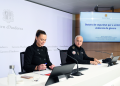 La secretària d'Estat d'Igualtat i Participació Ciutadana, Mariona Cadena, durant la presentació dels botons de seguretat.