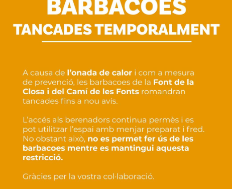 El missatge d'Escaldes on ha comunicat el tancament temporal.