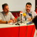 El president del PS, Pere Baró, i el candidat del PS a cap de Govern, Gerard Alís, en roda de premsa aquest dimecres.