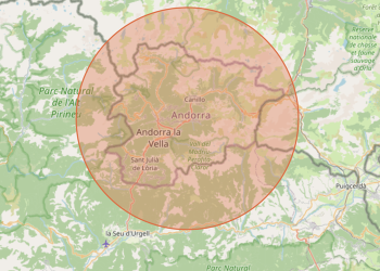 Abast dels incendis a França en comparació amb Andorra. Foto: La Dépêche du Midi