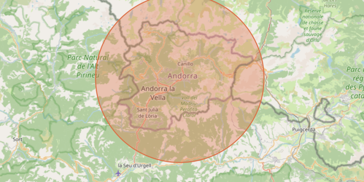 Abast dels incendis a França en comparació amb Andorra. Foto: La Dépêche du Midi