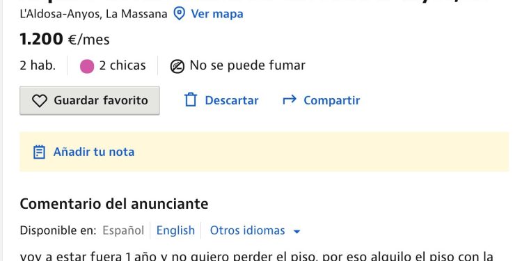 Lloguer habitació