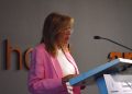 La ministra de Presidència, Economia, Treball i Habitatge, Conxita Marsol, durant la seva intervenció en el 27è cicle d'Empresa Familiar Andorrana. Foto: M. F. (ANA)