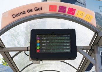 Una de les pantalles instal·lades en l'actualitat. Foto: FEDA