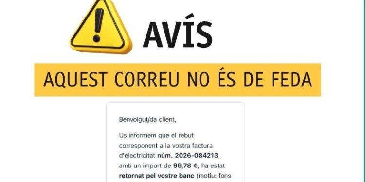 Avís de FEDA a través de xarxes.