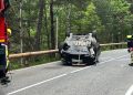 El vehicle bolcat a la carretera. Foto: ANA