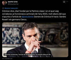 Post on s'explica a X que els Cierco eren darrere del mitjà de les clavegueres del PSOE / X