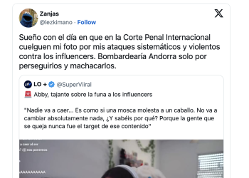 Un tuit on es parla de 'bombardejar' Andorra per acabar amb els influencers / X
