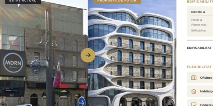 Imatge de l'edifici actual i al costat del projecte / GR