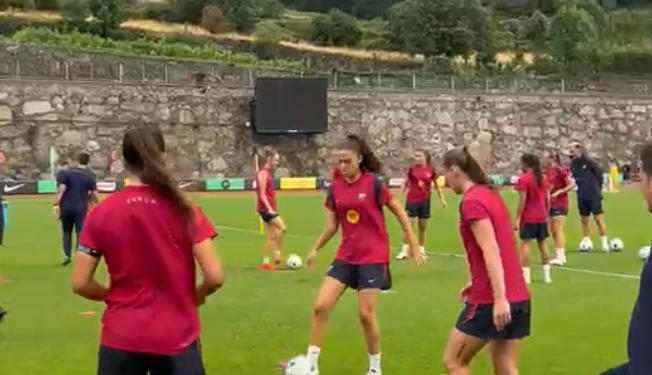 Entrenament del Barça femení a Andorra.