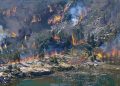 Una de les imatges compartides on es veu la vall del Madriu en flames. Foto: Protecció Civil
