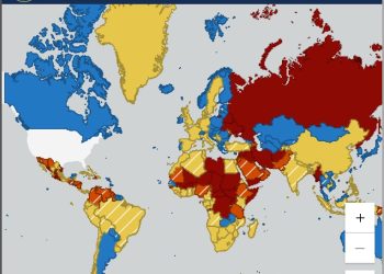 Mapa del risc de seguretat dels països.
