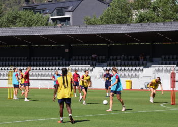 Un moment de l'entrenament.